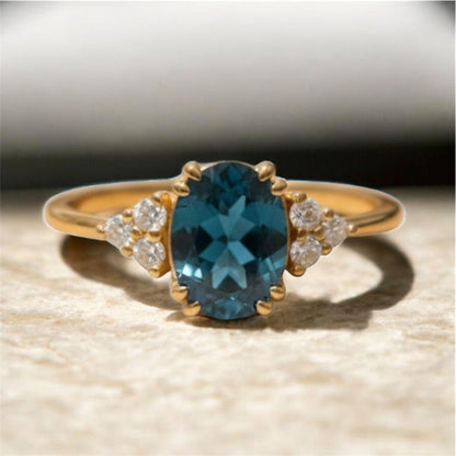 London Blue Topaz Ring 14K Gold