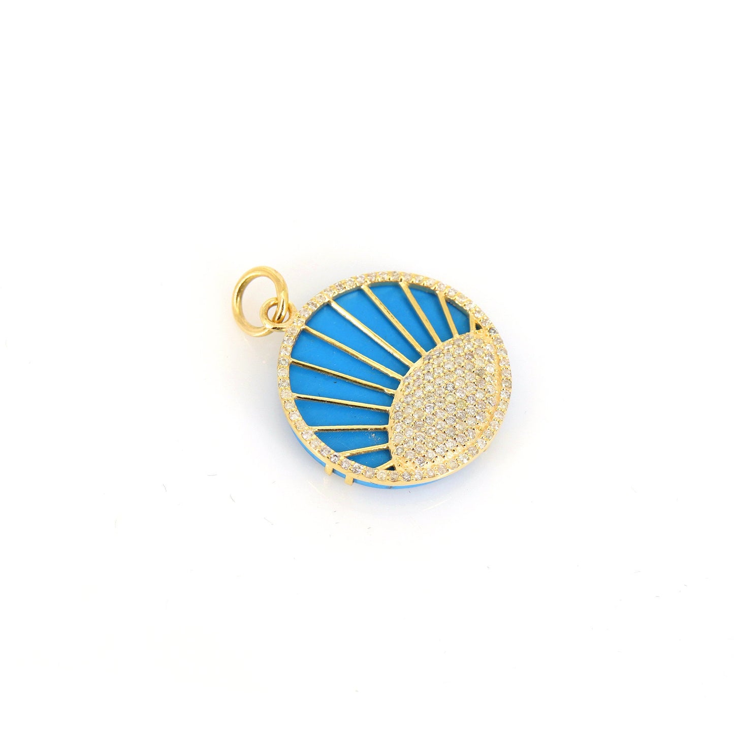 Coin Medallion Evil Eye Pendant Gold
