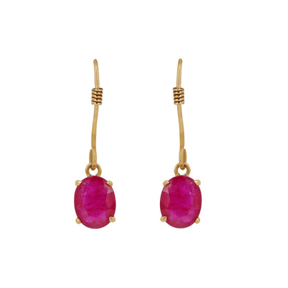 Ruby Dangling Earring 18K Gold