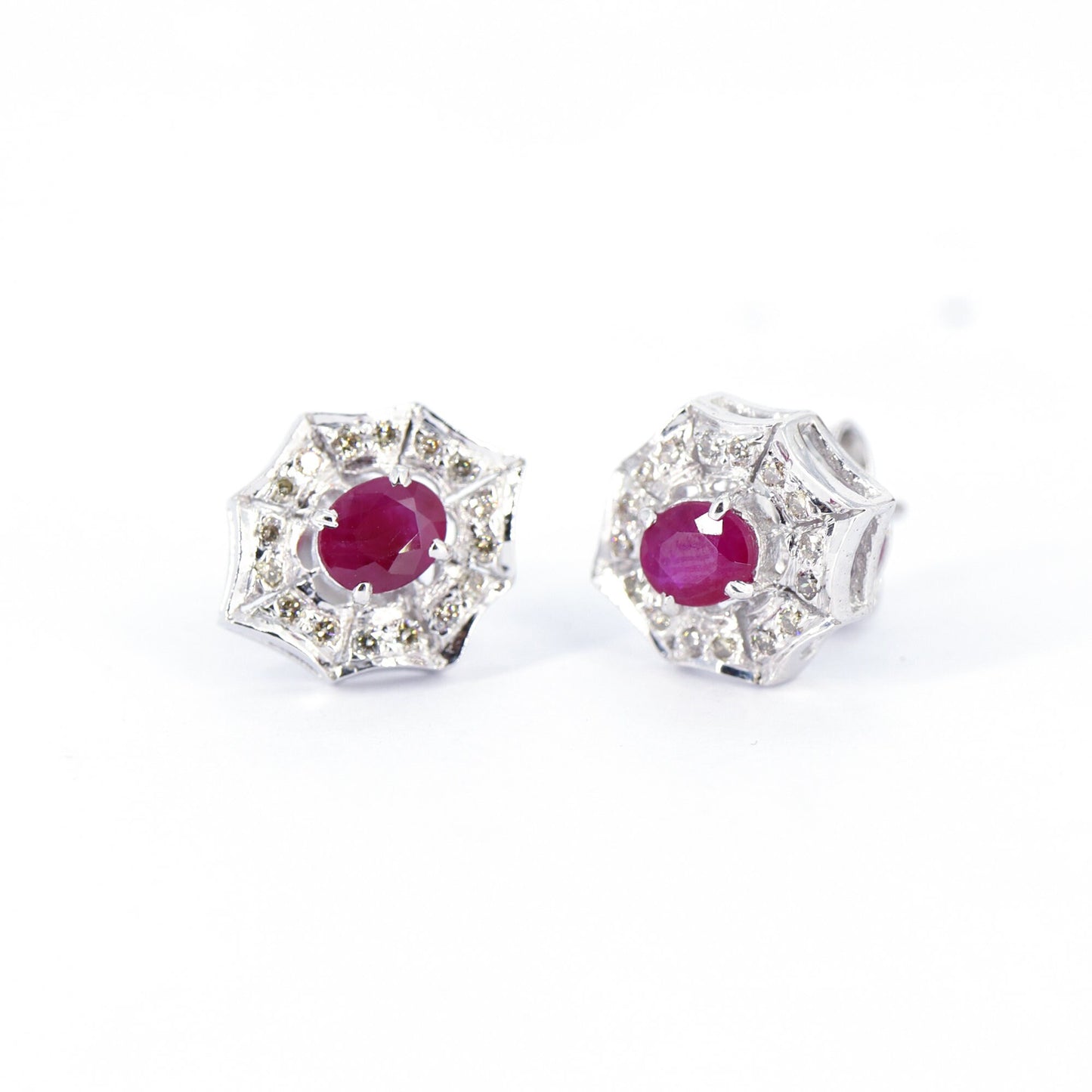 Studs Anniversary Wife Ruby & Studs September Dainty Earring Silver
