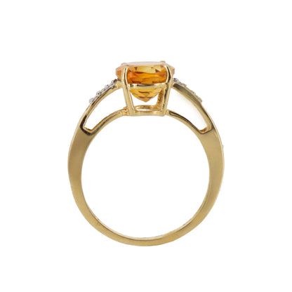 Vintage Yellow Citrine Ring 14K Gold