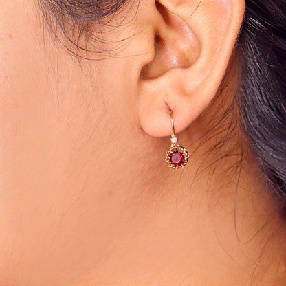 9K Yellow Garnet Earring Gold