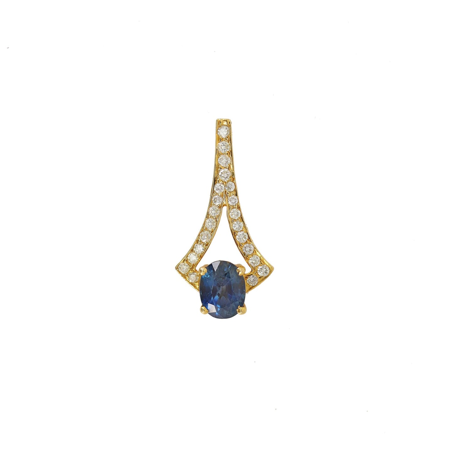 Blue Sapphire Pendant 18K Gold