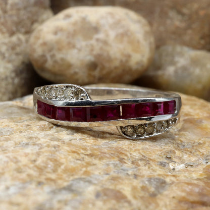 925 Sterling Ruby Ring Silver
