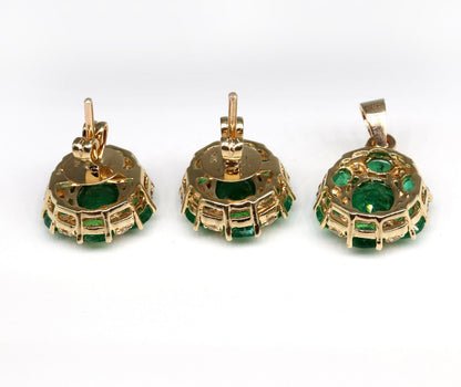 Emerald & Jewelry : Handmade Oval Pendant 14K Gold