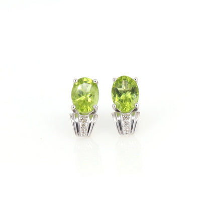 Peridot Studs Genuine 2.47 Peridot Earring 14K Gold