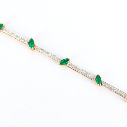 Two Tone Yellow White Bracelet 18K Gold