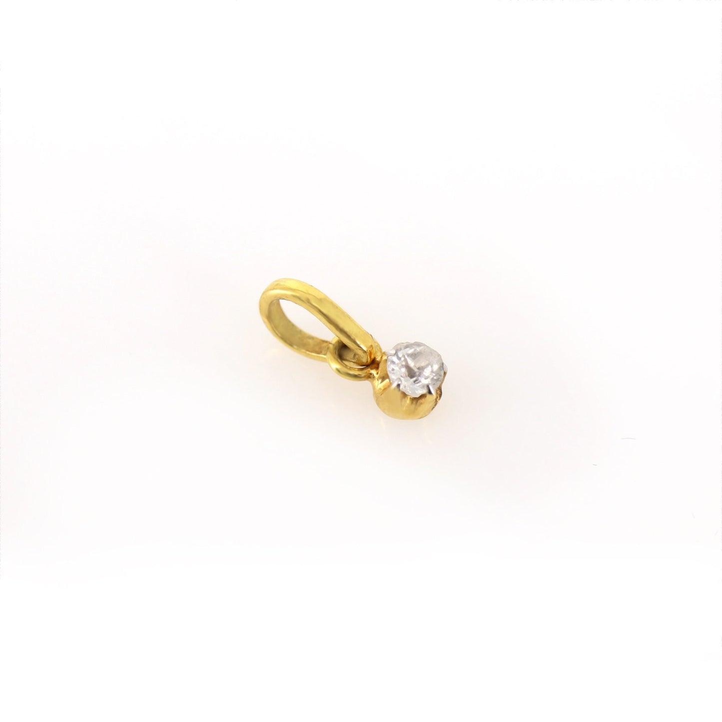 Tiny Solitaire Pendant 14K Gold