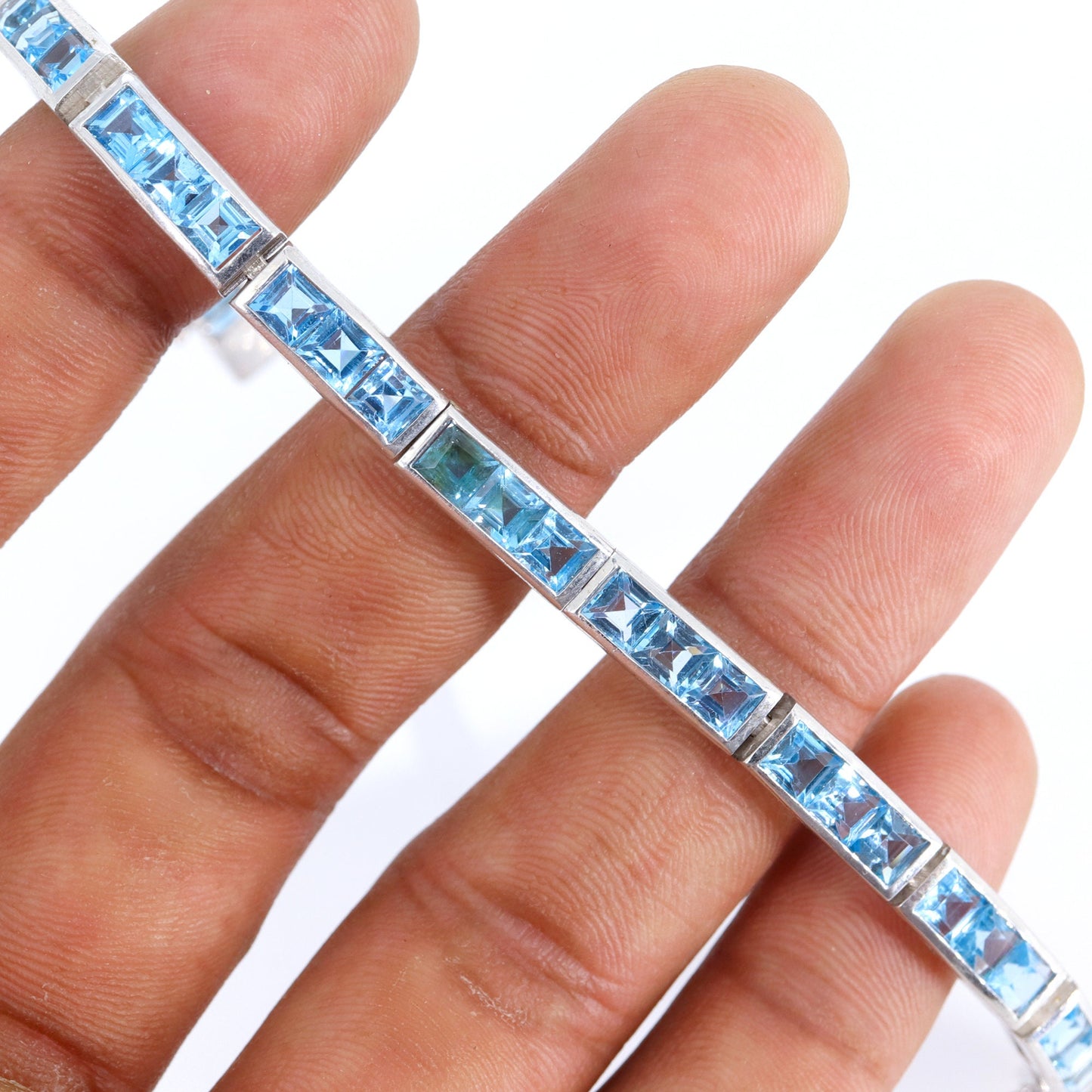 Swiss Blue Topaz Bracelet Silver