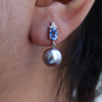 White Earring 14K Gold